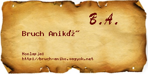 Bruch Anikó névjegykártya